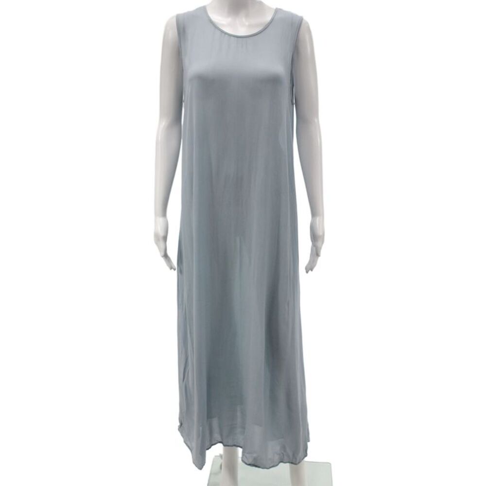 Beth Schaeffer Women Blue Sleeveless Maxi Dress Rayon Knee Length Size M